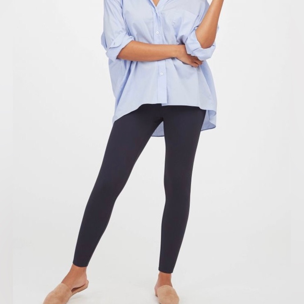 SPANX navy blue ponte ankle leggings 1X